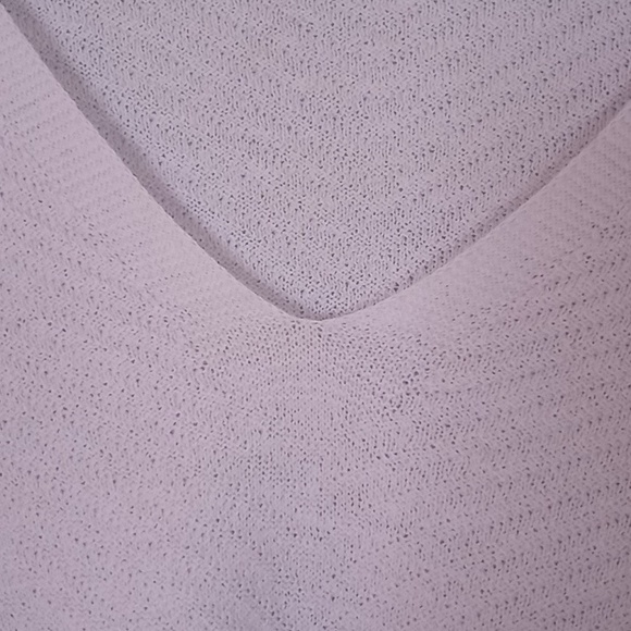 Eileen Fisher Extra Fine Italian Merino Wool Lilac V Neck Ribbed Knit Sweater L - Picture 7 of 13